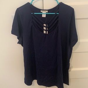 Dark blue v-neck too
